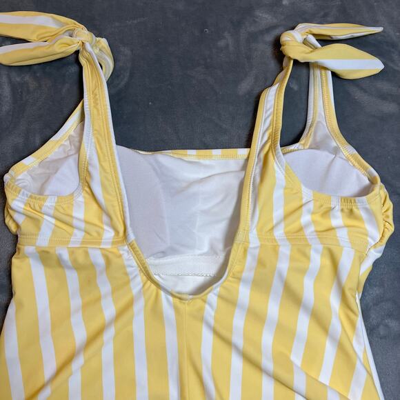 Kona Sol Women's Striped Square Neck One Piece Swimsuit Size Large NEW - Picture 7 of 13